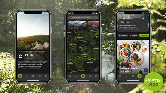 Screenshots der FichtelApp