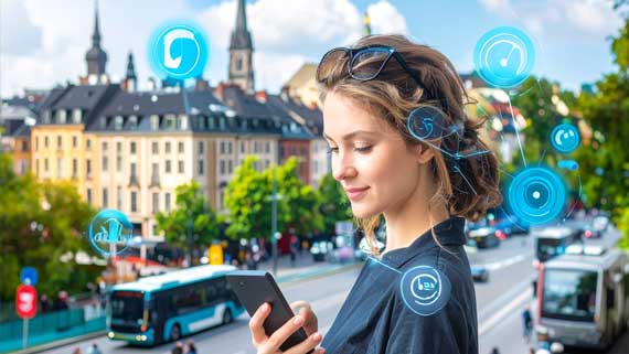 Personen in einer Stadt